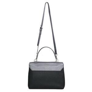 Louis Vuitton 2Way Bag Lockme Stud Gray Punching Black Handbag Leather Metallic